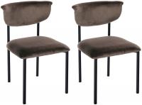 2er Set Besucherstuhl Gambell Samt braun
