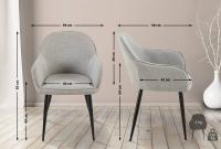 2er Set Esszimmerstühle Boise Stoff grau 