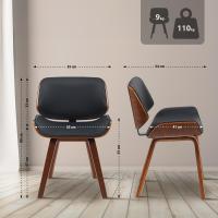 Besucherstuhl Beverley Kunstleder walnuss/schwarz 
