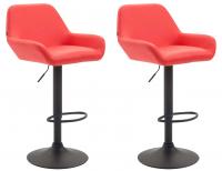 2er Set Barhocker Braga Kunstleder schwarz rot