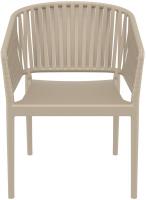 4er Set Stühle Portofino mit Armlehne taupe 