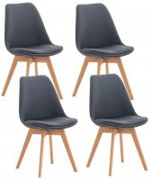 4er Set Stuhl Linares Stoff dunkelgrau