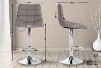 2er Set Barhocker Jerry Stoff chrom grau 