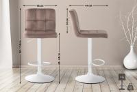 2er Set Barhocker Peru Samt weiß braun 