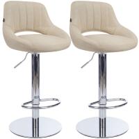 2er Set Barhocker HD Milet C Stoff creme