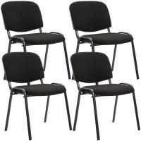 4er Set Besucherstuhl Ken Stoff schwarz