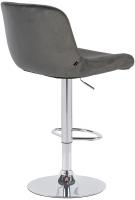 2er Set Barhocker Solon Chrom Samt  dunkelgrau 