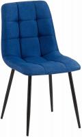 4er Set Esszimmerstühle Antibes Stoff blau 