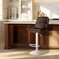 Barhocker Laurel Kunstleder weiß braun