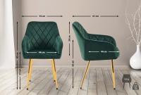 2er Set Esszimmerstuhl Monett Samt G grün 2er Set Esszimmerstuhl Monett Samt G grün