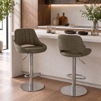 2er Set Barhocker HD Milet C Stoff taupe 