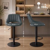 Barhocker HD Milet B Kunstleder grau Barhocker HD Milet B Kunstleder grau