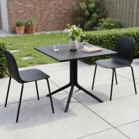 Gartenmöbel-Set Zeron mit 2 Stühlen schwarz 
