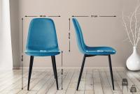 4er Set Esszimmerstühle Napier Stoff blau 