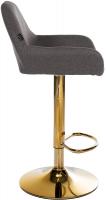 2er Set Barhocker Braga Gold Stoff dunkelgrau 