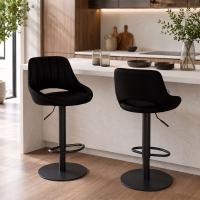 Barhocker HD Milet B Kunstleder schwarz 
