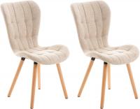 2er Set Stuhl Elda Stoff creme