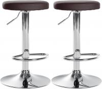 2er Set Barhocker Ponte Kunstleder chrom braun