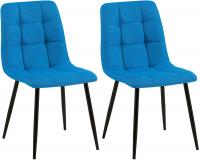 2er Set Esszimmerstuhl Tilde Stoff hellblau