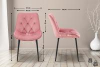 2er Set Esszimmerstuhl Wallace Samt rosa 