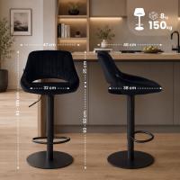Barhocker HD Milet B Samt schwarz Barhocker HD Milet B Samt schwarz