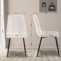 4er Set Esszimmerstuhl Tilde Cord creme 