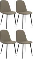 4er Set Esszimmerstuhl Maryam Stoff taupe 