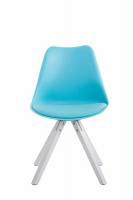 4er Set Stühle Toulouse Kunstleder weiß (eiche) Square blau 