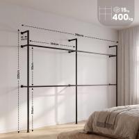 Wandgarderobe Arundel 295,5x35x220 cm schwarz 