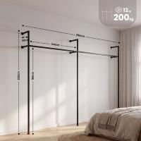 Wandgarderobe Merton 295,5x35x220 cm schwarz Wandgarderobe Merton 295,5x35x220 cm schwarz