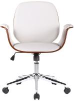 Bürostuhl Kemberg Kunstleder walnuss/weiß 