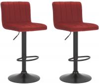 2er Set Barhocker Jamie Samt rot
