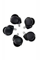 5er Pack Bodenrollen Kunststoff schwarz 