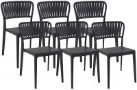 6er Set Stühle Portofino schwarz