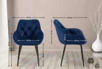 2er Set Stuhl Tanna Samt dunkelblau 2er Set Stuhl Tanna Samt dunkelblau