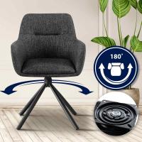 2er Set Stuhl Tipton Stoff dunkelgrau 