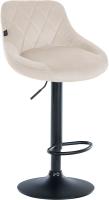 2er Set Barhocker Lazio Samt schwarz creme 
