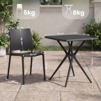 Gartenmöbel-Set Amino mit 2 Stühlen schwarz 