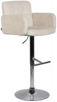 Barhocker Los Angeles Samt chrom creme