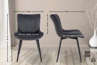 2er Set Stühle Largo Samt dunkelgrau 