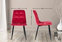 2er Set Esszimmerstuhl Tilde Samt rot 