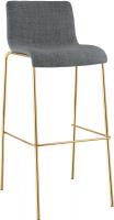 Barhocker Hover Stoff 4-Fuß Gold hellgrau 