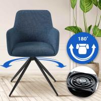 2er Set Esszimmerstuhl Olema Stoff blau 