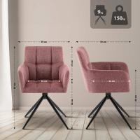 2er Set Esszimmerstuhl Jonah Stoff rubinrot 