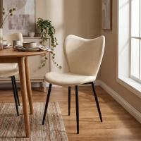 2er Set Esszimmerstuhl Maika Samt creme 