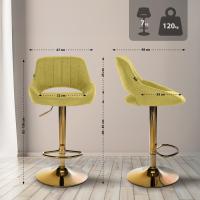 Barhocker Milet Stoff gold grün 