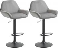 2er Set Barhocker Braga Samt schwarz grau 