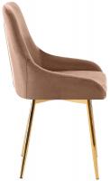 2er Set Esszimmerstuhl Elmira Samt gold braun 