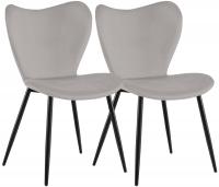 2er Set Esszimmerstuhl Maika Samt grau 2er Set Esszimmerstuhl Maika Samt grau