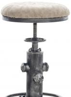 2er Set Barhocker Lumos Vintage Kunstleder antik-silber grau 